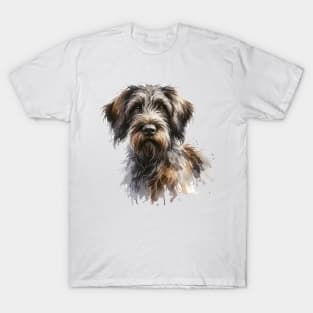 Wirehaired Pointing Griffons Watercolor Painting - Beautiful Dog T-Shirt